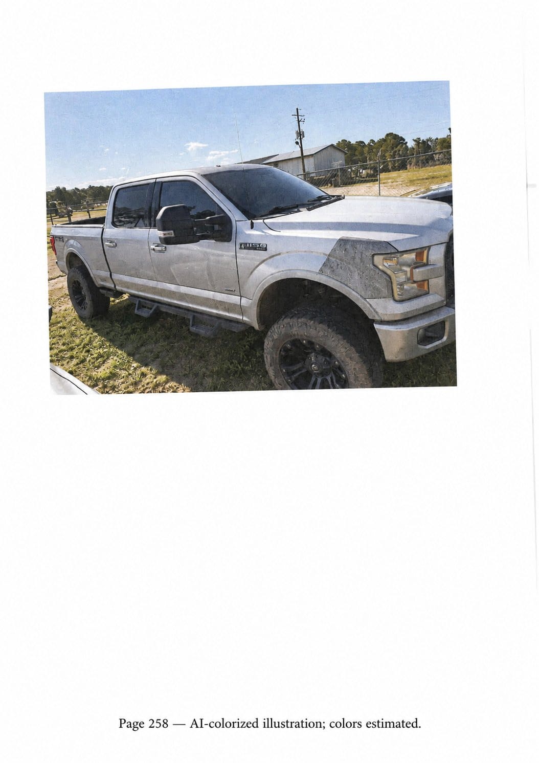 AI-colorized illustration: Angled front and side view; based on production page 258