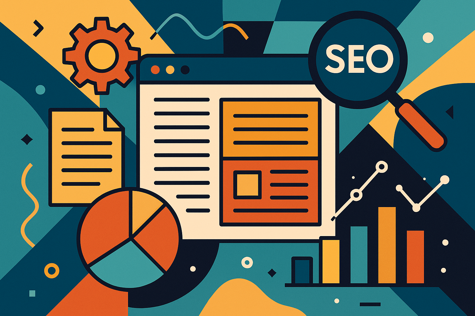 Professional illustration representing How to use programmatic SEO without publishing junk featuring elements related to s...