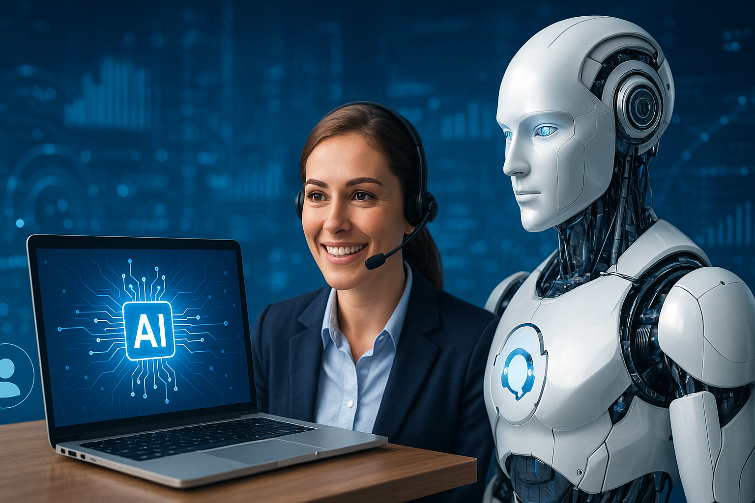 Professional illustration representing How to Build a Powerful AI-Powered Customer Service System featuring elements relat...