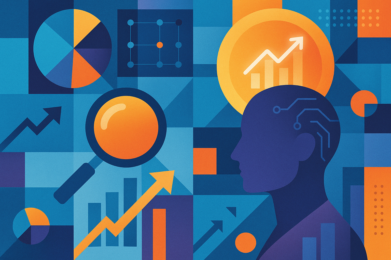 Professional illustration representing Master Advanced Techniques for AI-Enhanced Market Research featuring elements relat...
