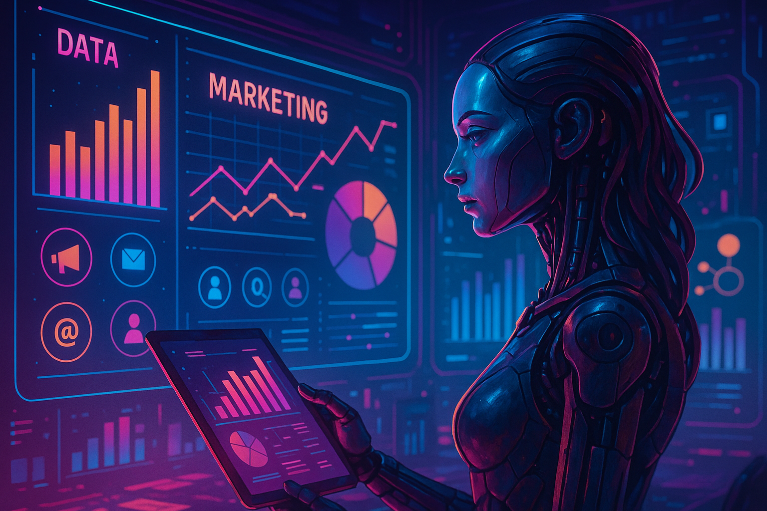 Professional illustration representing Master the Art of AI-Driven Marketing Analytics: A Complete Guide featuring element...