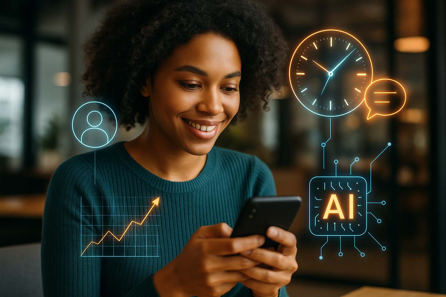 Professional illustration representing Master the Art of Real-Time Customer Engagement Using AI featuring elements related...