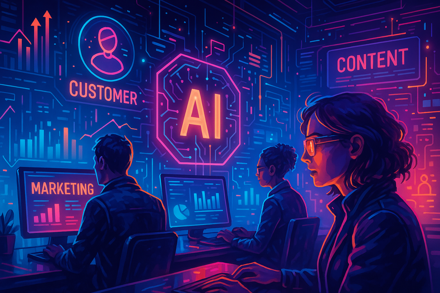Professional illustration representing Unlock Advanced AI Strategies to Boost Your Marketing ROI featuring elements relate...