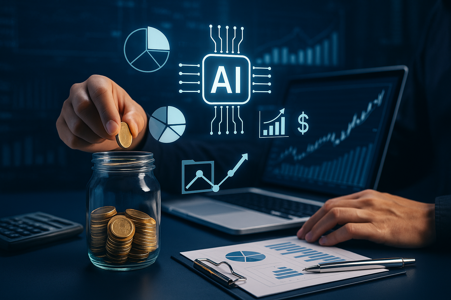 Professional illustration representing Unlock Optimal Ad Spend Efficiency with These 5 AI Strategies featuring elements re...