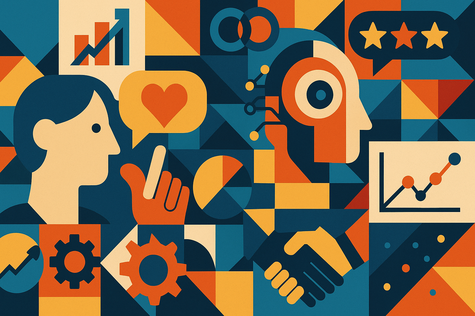 Professional illustration representing Unlock the Power: 5 Proven AI Strategies to Boost Customer Engagement featuring ele...