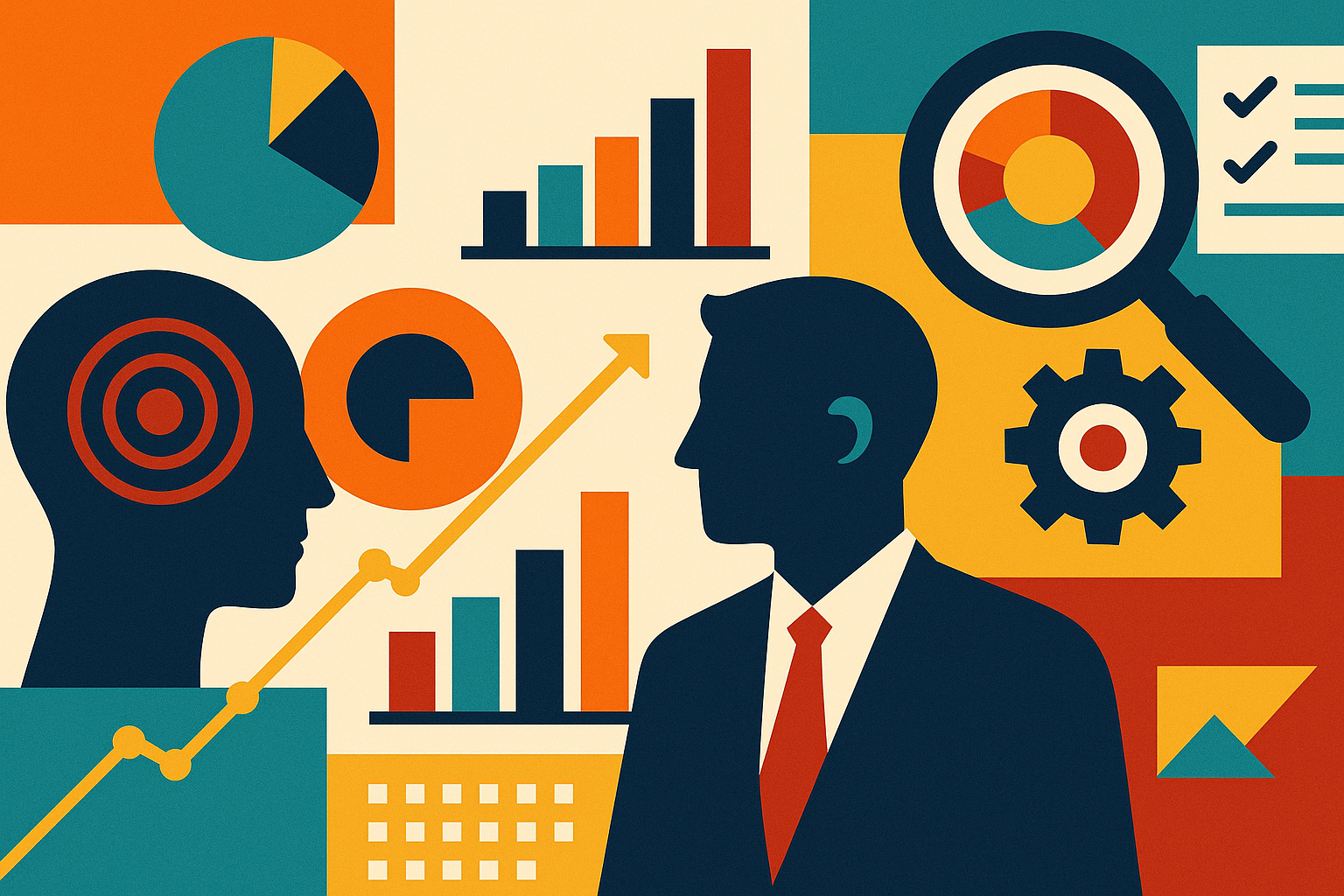 Professional illustration representing Using Behavioral Analytics to Enhance B2B Customer Engagement featuring elements re...