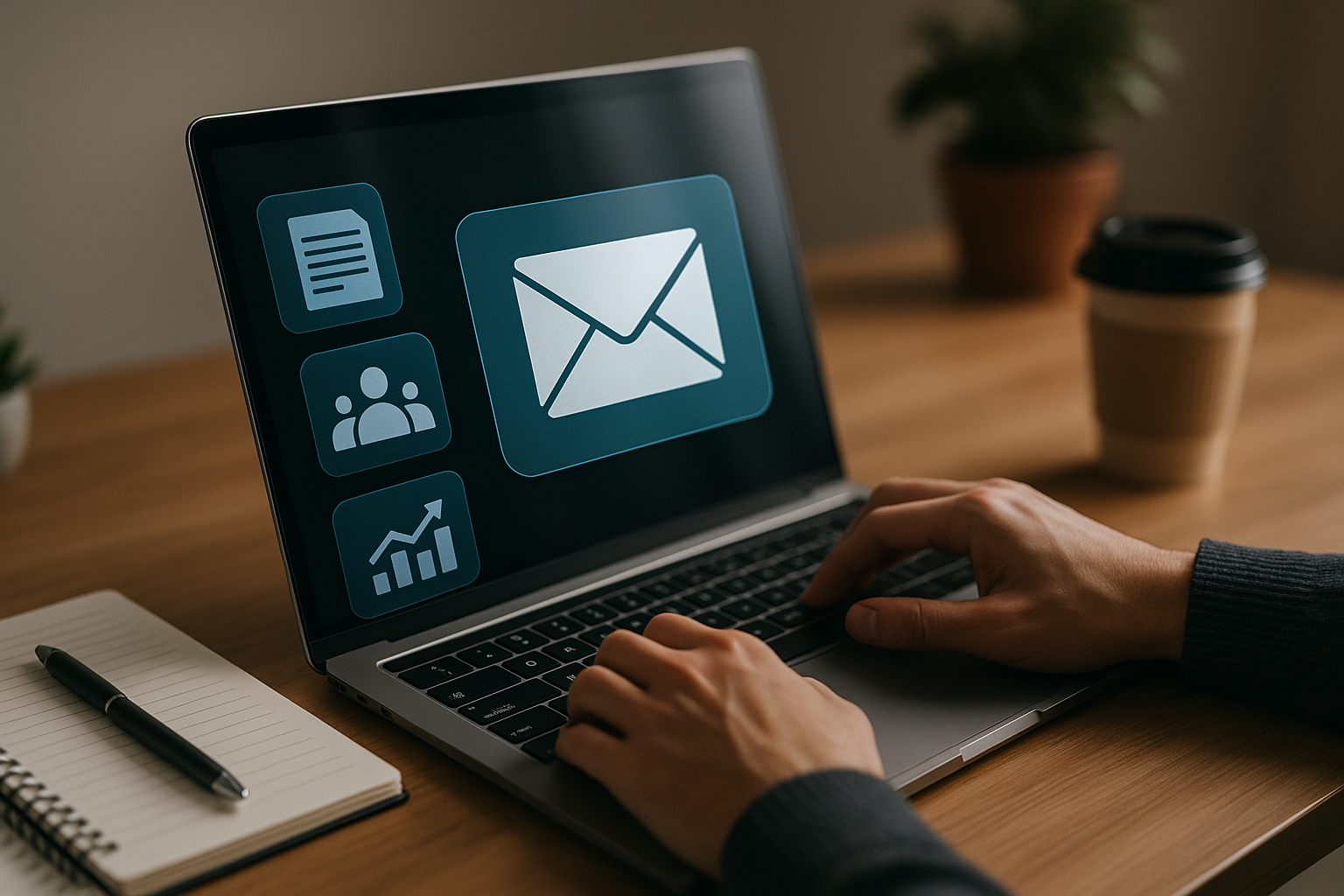 Professional illustration representing How to Create High-Converting B2B Email Campaigns featuring elements related to ema...