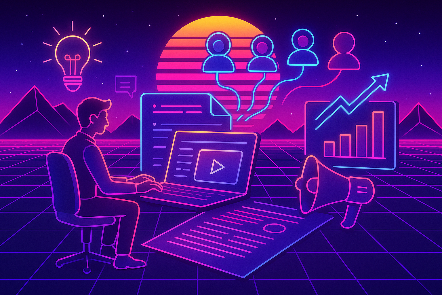 Professional illustration representing How to Create a B2B Content Strategy That Drives Engagement featuring elements rela...