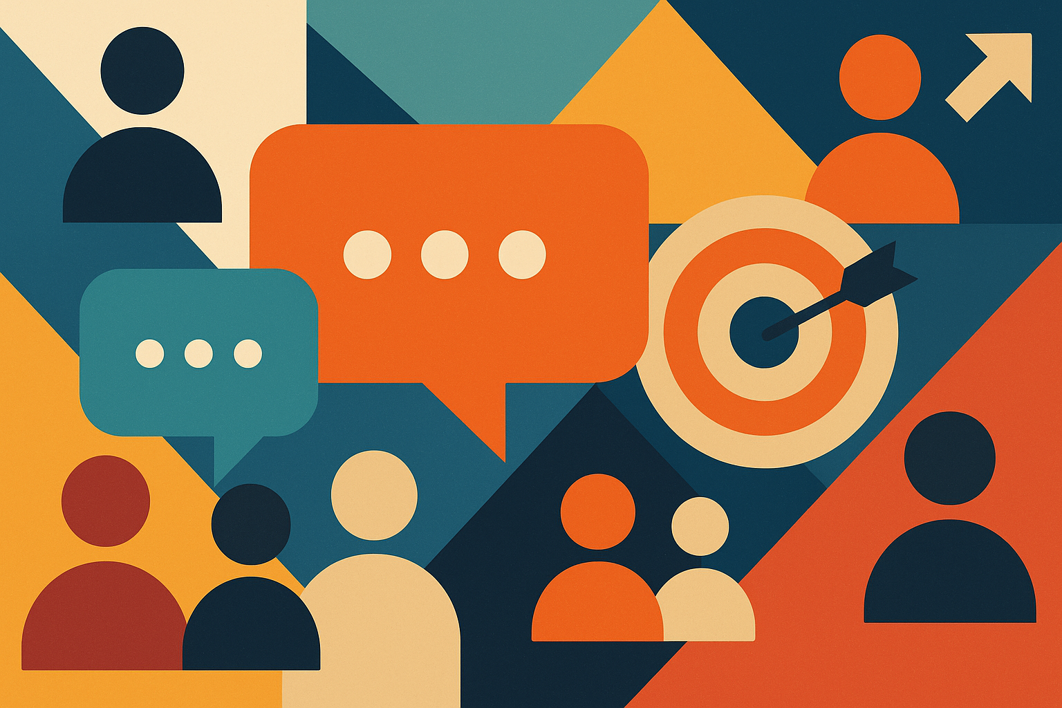Professional illustration representing Crafting Effective B2B Marketing Messages for Different Audiences featuring element...