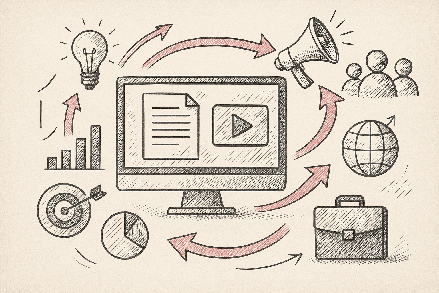 Professional illustration representing Maximizing Content Distribution for B2B Marketing Success featuring elements relate...