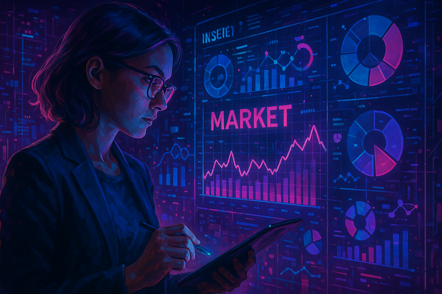 Professional illustration representing Best Practices for Conducting B2B Market Research featuring elements related to res...