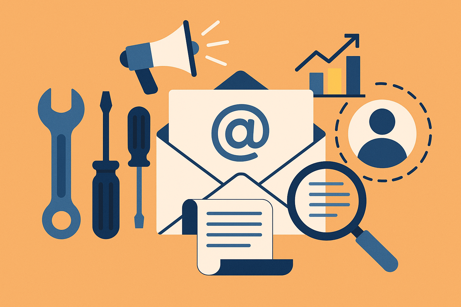 Professional illustration representing Creating Personalized Email Campaigns for B2B Prospects featuring elements related ...