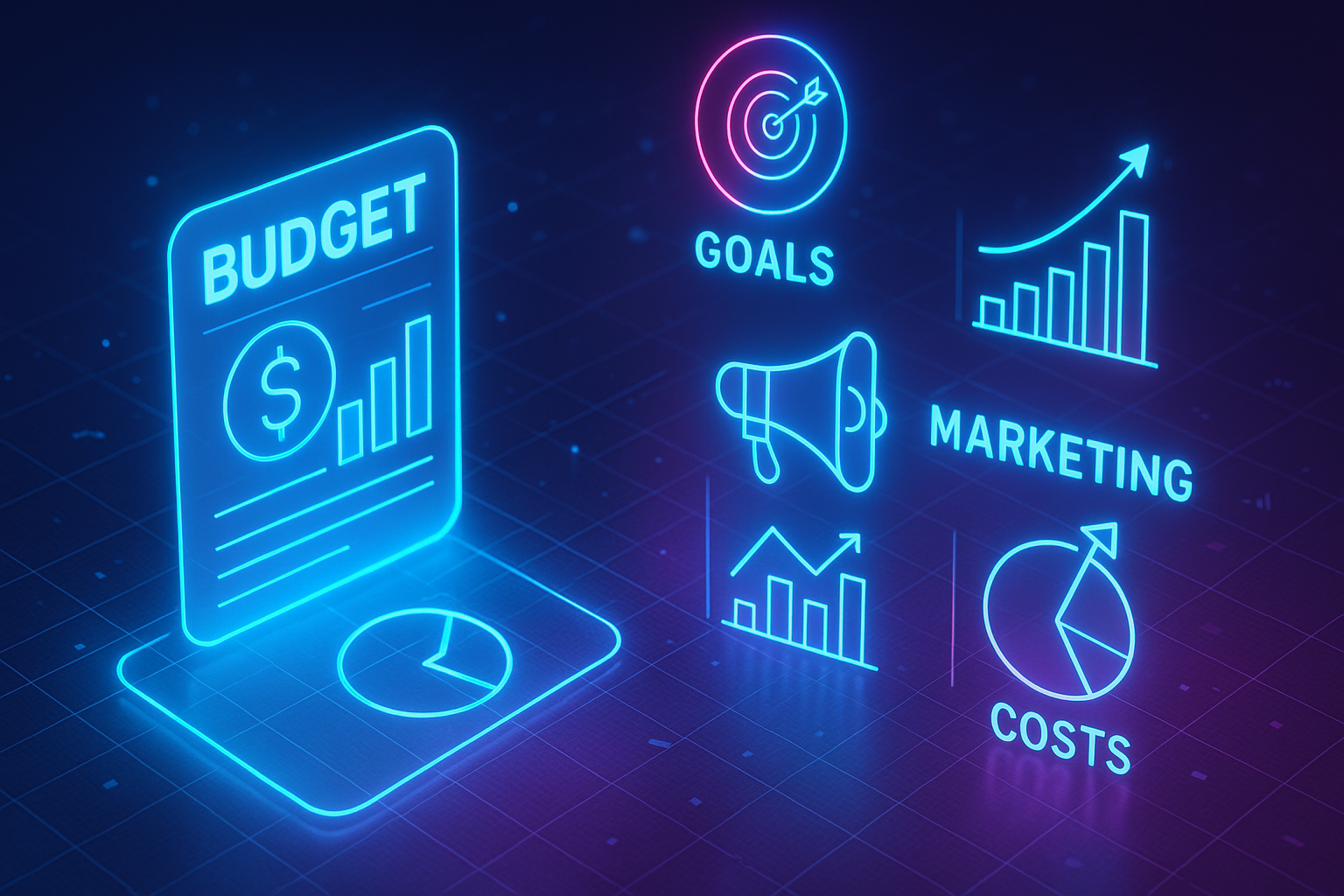 Professional illustration representing Best Practices for Managing B2B Marketing Budgets Effectively featuring elements re...