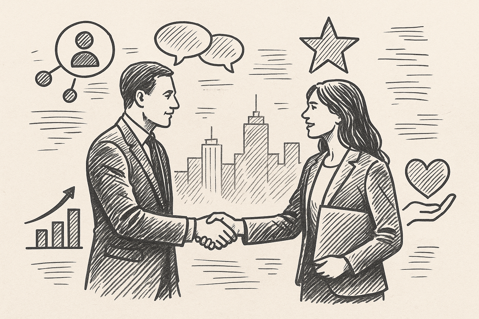 Professional illustration representing How to Foster B2B Customer Loyalty Through Engagement featuring elements related to...