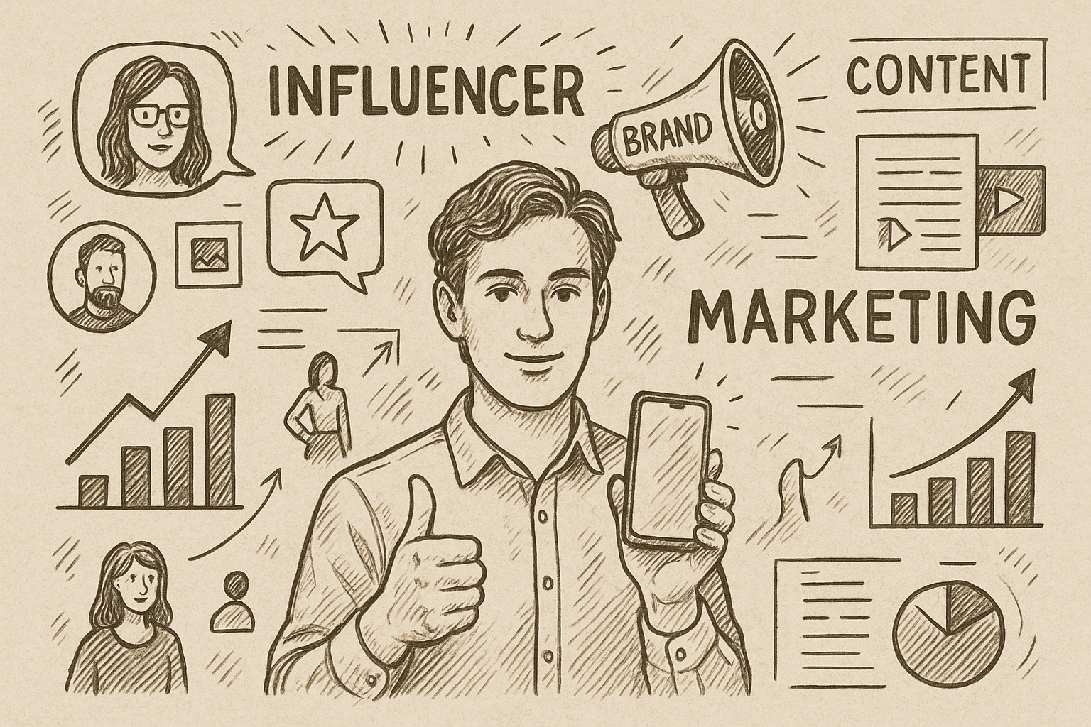 Professional illustration representing Implementing an Effective B2B Influencer Marketing Strategy featuring elements rela...