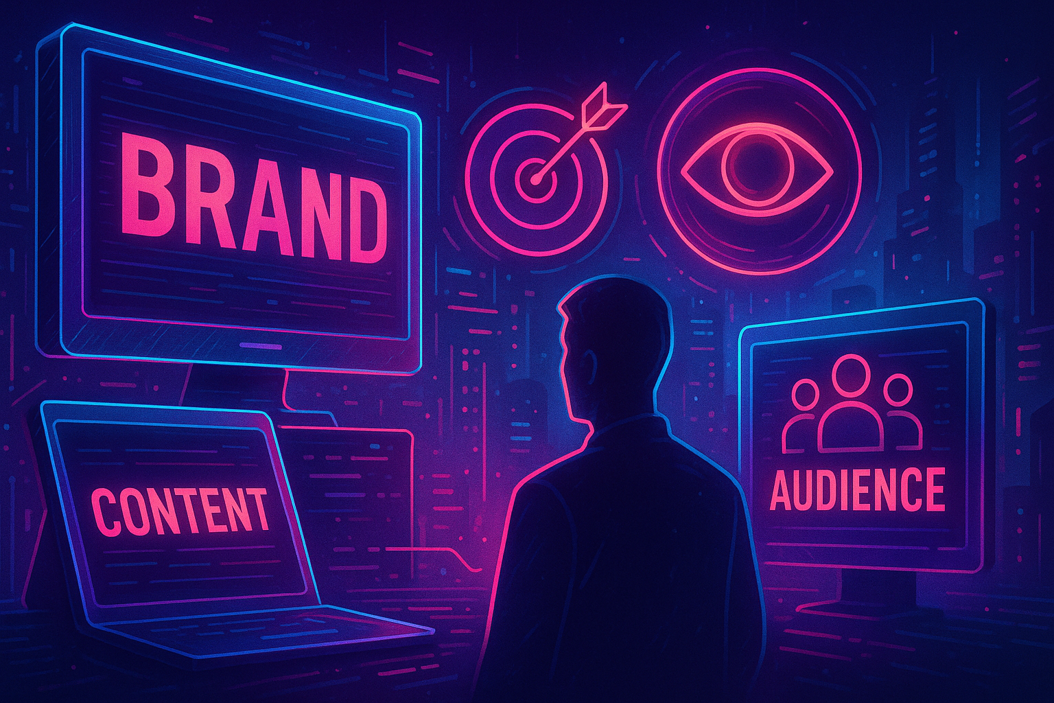Professional illustration representing Crafting a B2B Marketing Strategy Focused on Brand Awareness featuring elements rel...