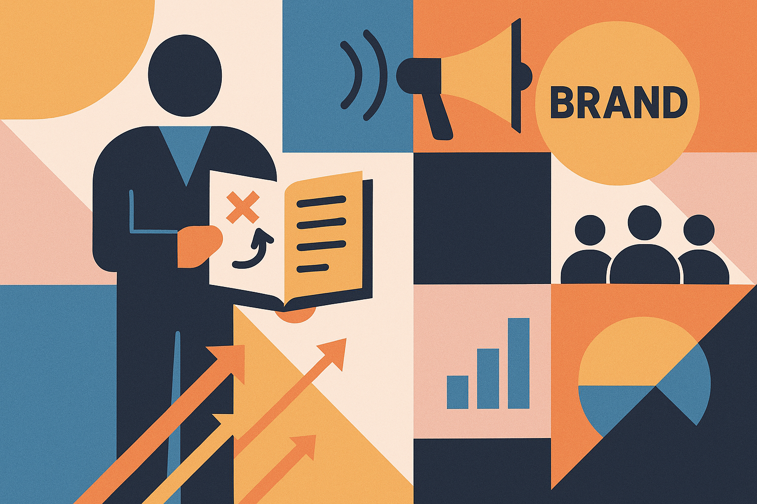 Professional illustration representing How to Create a B2B Marketing Playbook for Consistent Messaging featuring elements ...