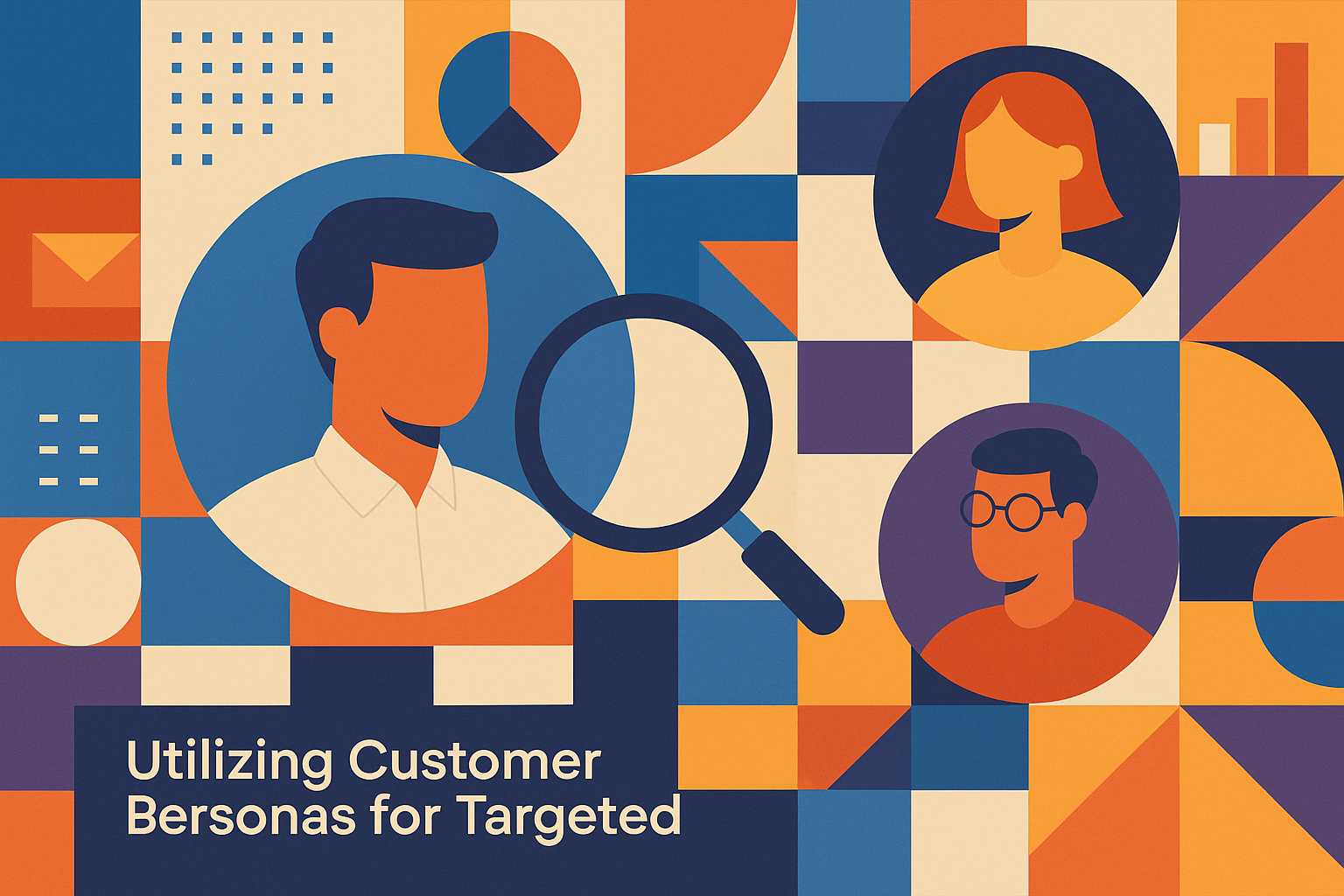 Professional illustration representing Utilizing Customer Personas for Targeted B2B Marketing featuring elements related t...