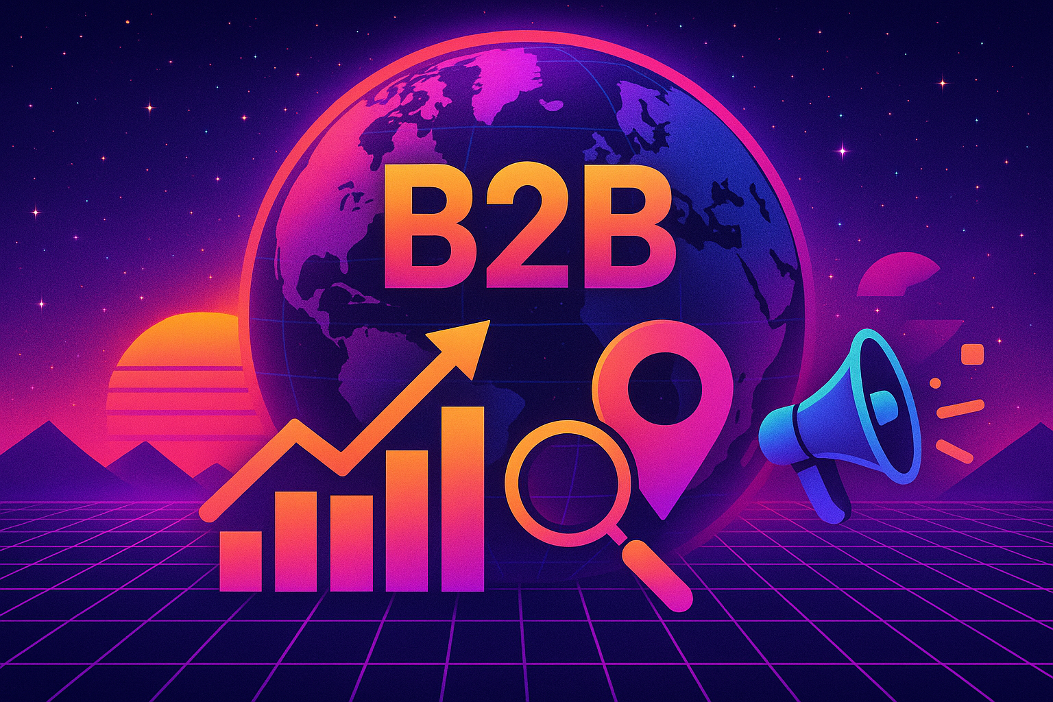 Professional illustration representing Creating a B2B Marketing Strategy for Global Reach featuring elements related to gl...