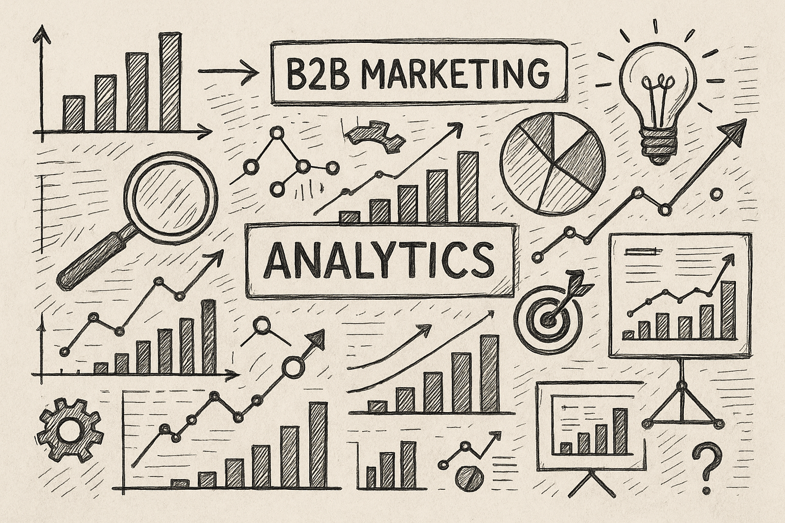 Professional illustration representing Implementing a Comprehensive B2B Marketing Analytics Framework featuring elements r...