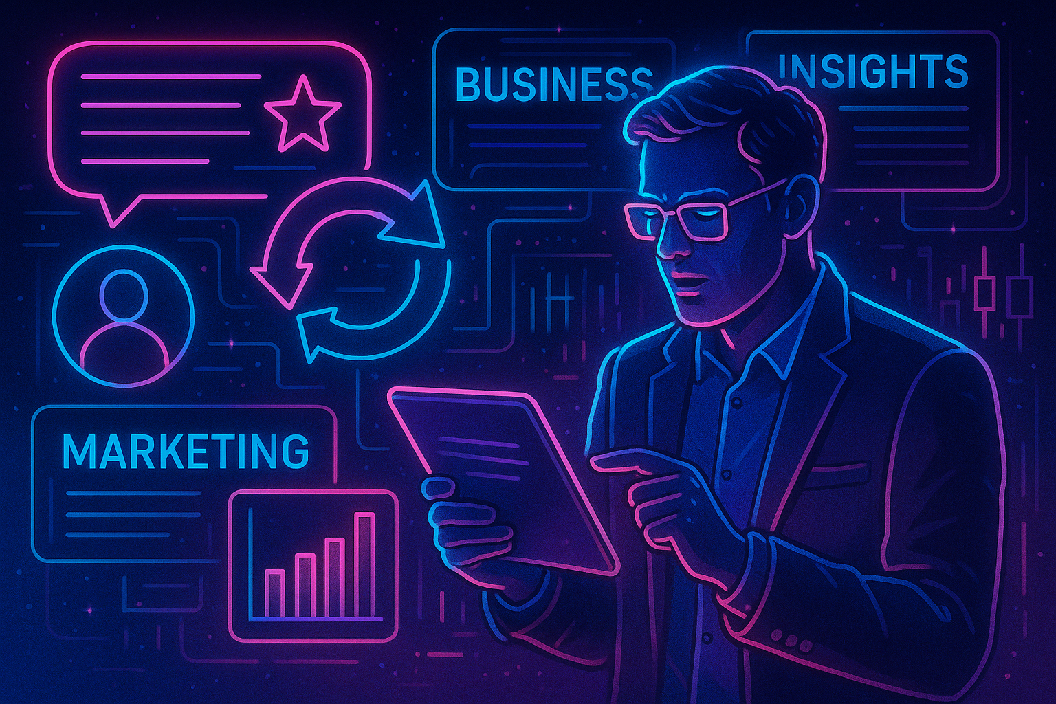 Professional illustration representing Implementing Effective Customer Feedback Loops in B2B Marketing featuring elements ...