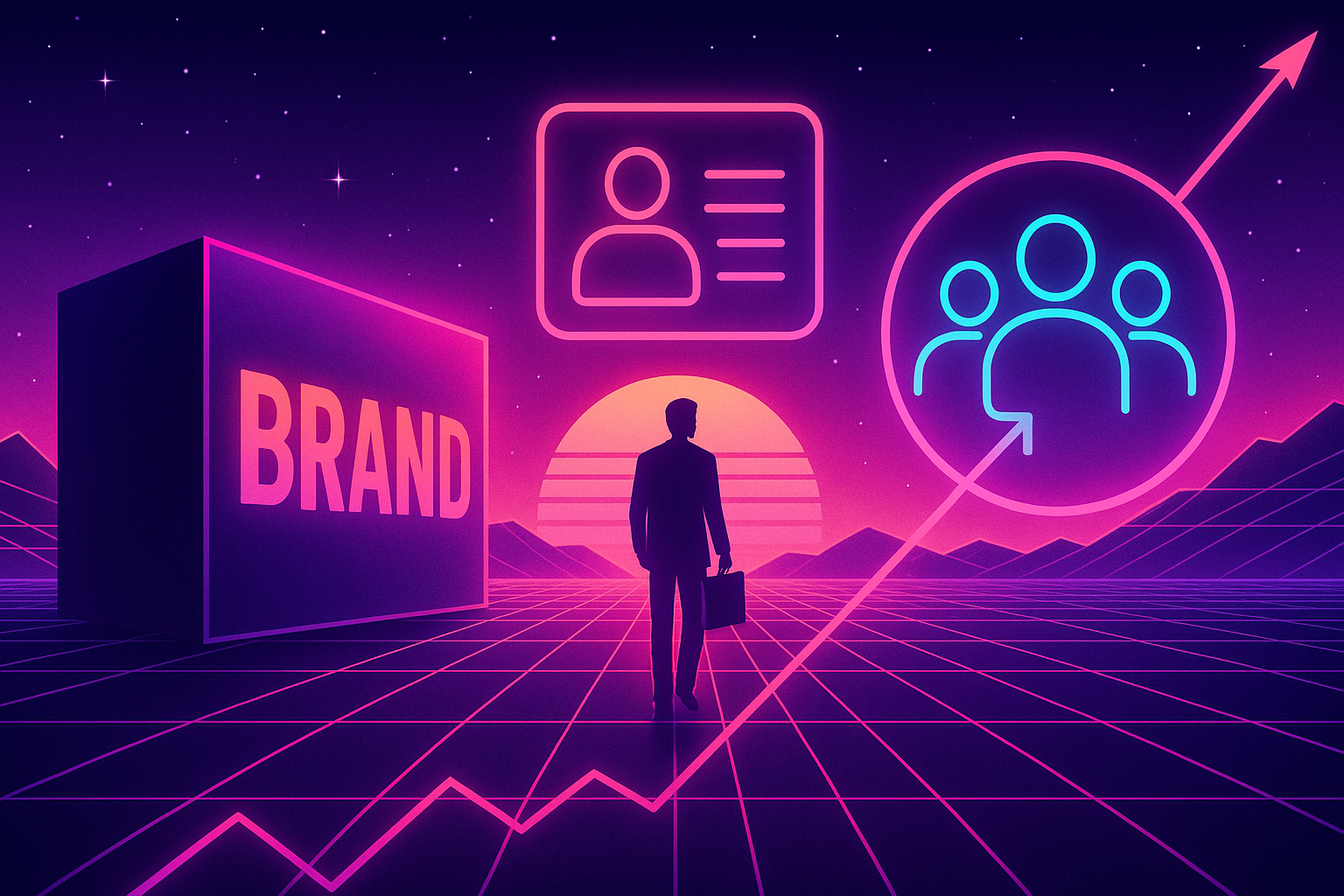 Professional illustration representing How to Build a B2B Brand Identity That Resonates with Customers featuring elements ...
