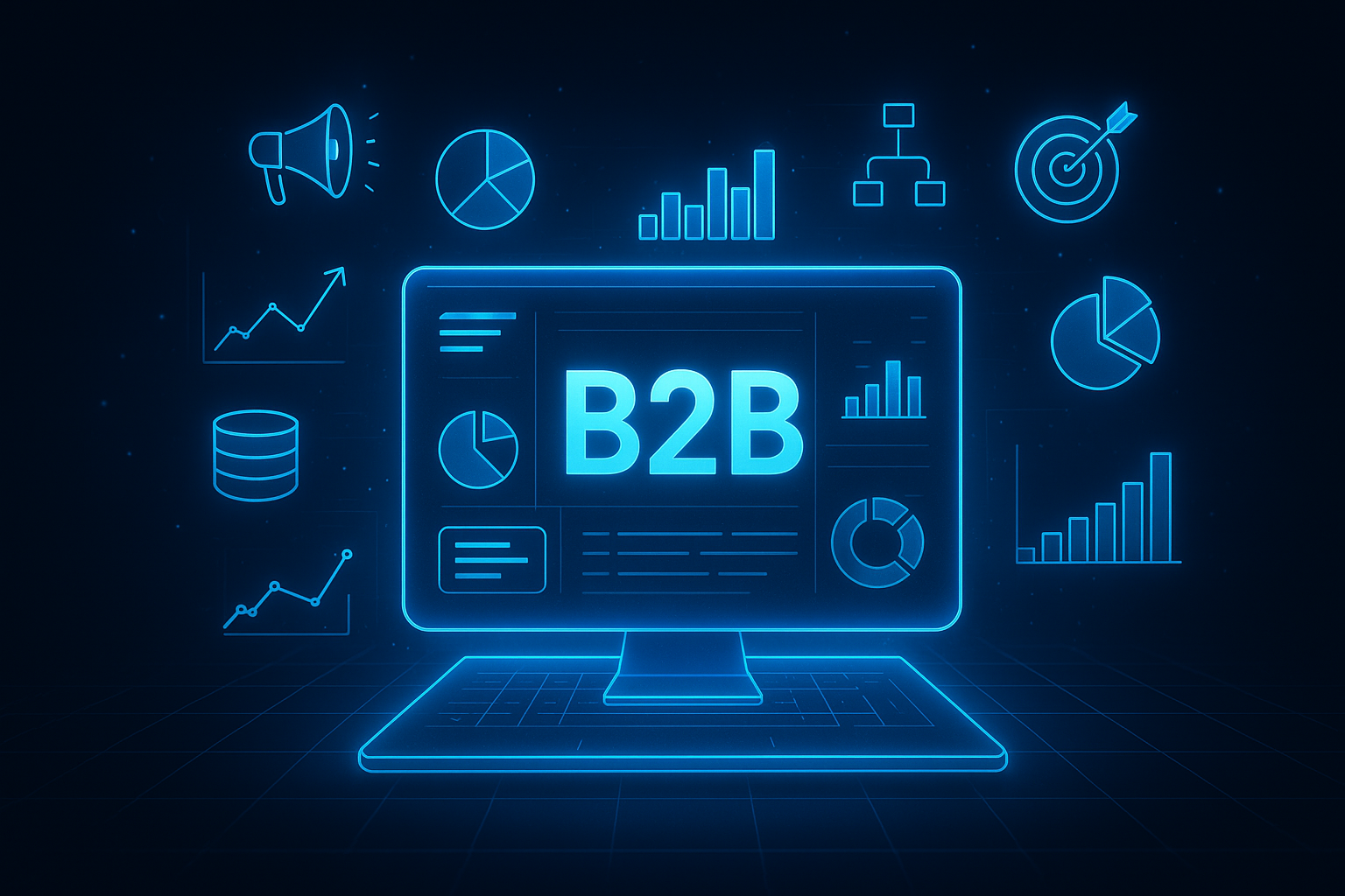 Professional illustration representing Building a Comprehensive B2B Marketing Dashboard for Insights featuring elements re...