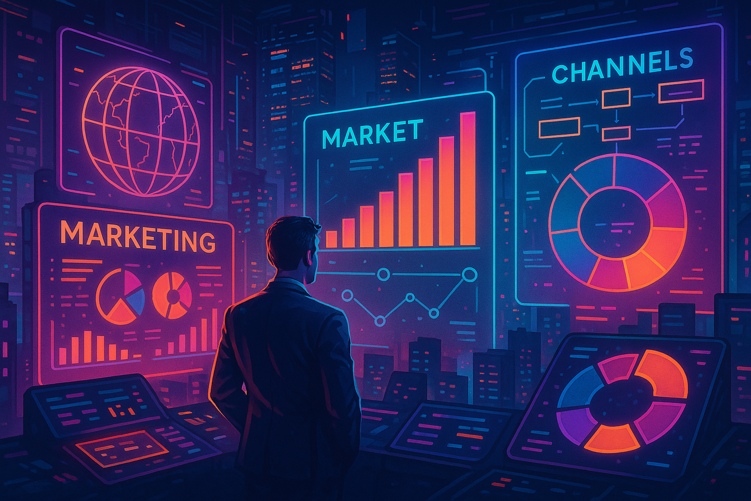 Professional illustration representing Creating an Effective B2B Marketing Plan for New Markets featuring elements related...