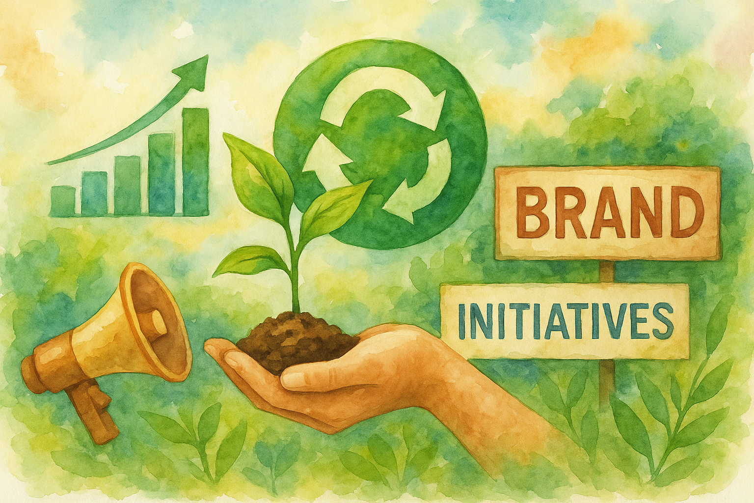 Professional illustration representing Building a B2B Marketing Strategy Focused on Sustainability featuring elements rela...