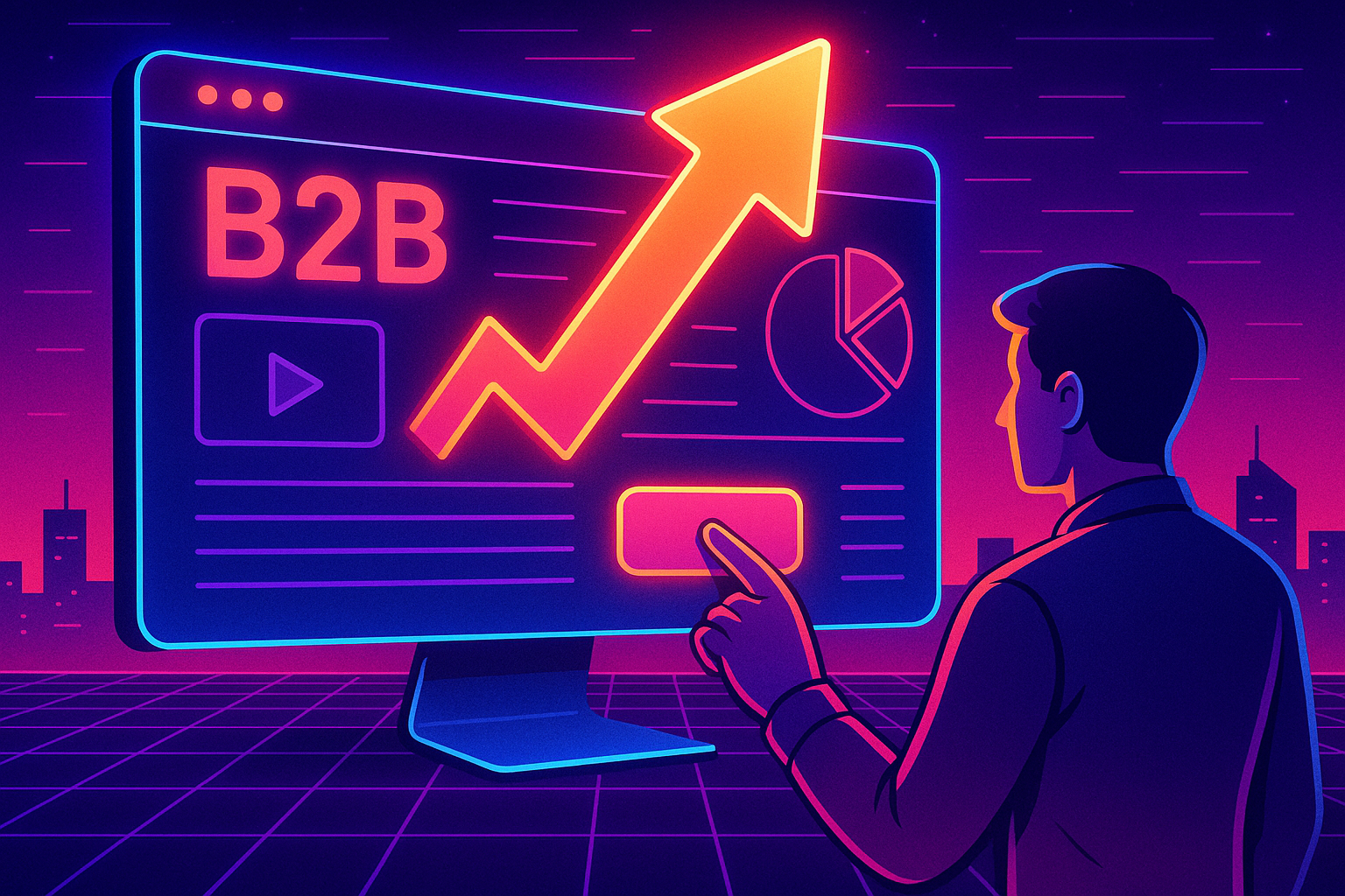Professional illustration representing Optimizing Your B2B Website for Higher Conversion Rates featuring elements related ...