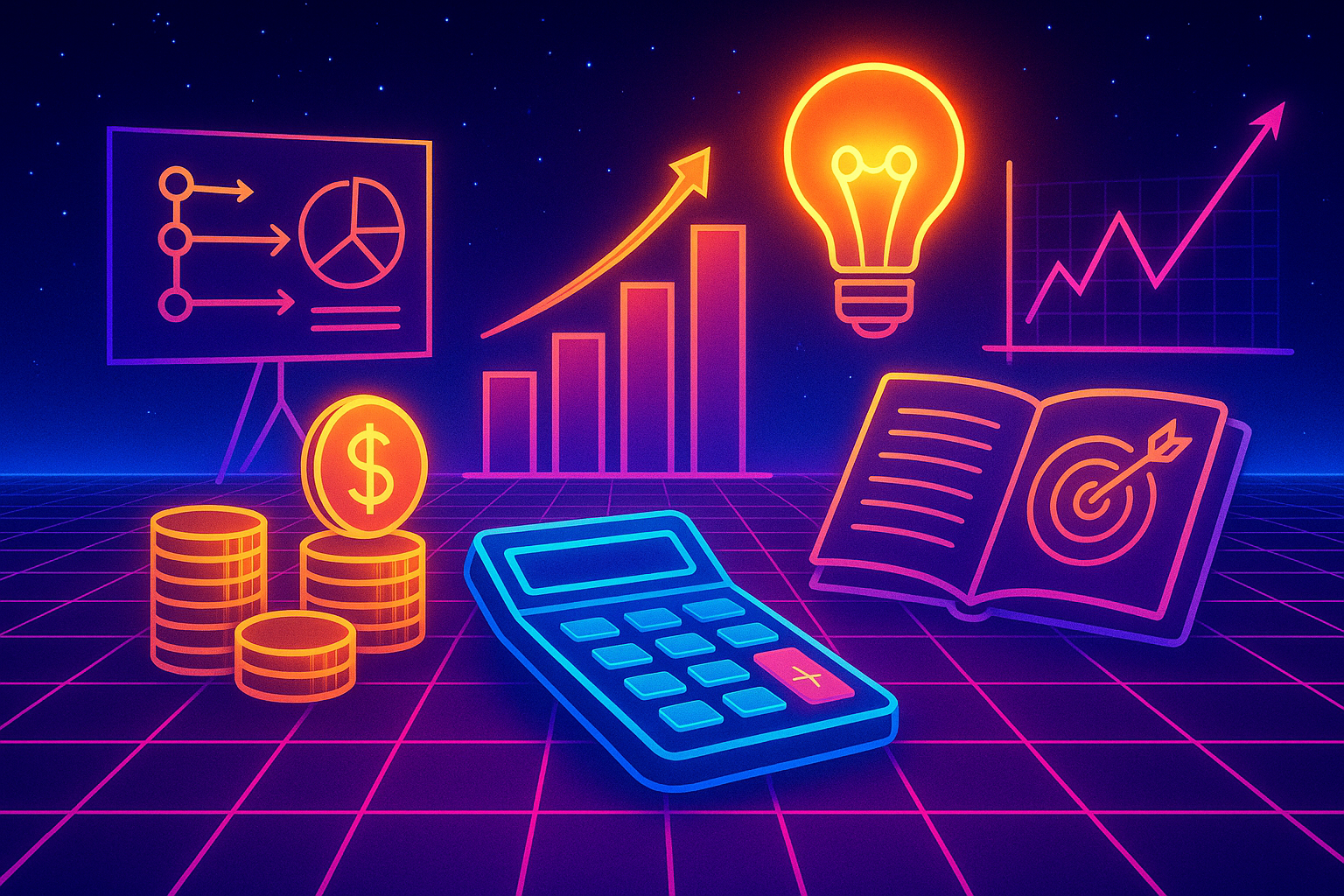 Professional illustration representing How to Develop a B2B Marketing Budget That Aligns with Goals featuring elements rel...