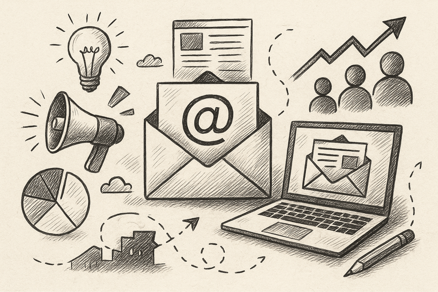 Professional illustration representing How to Create a Successful B2B Email Marketing Campaign featuring elements related ...