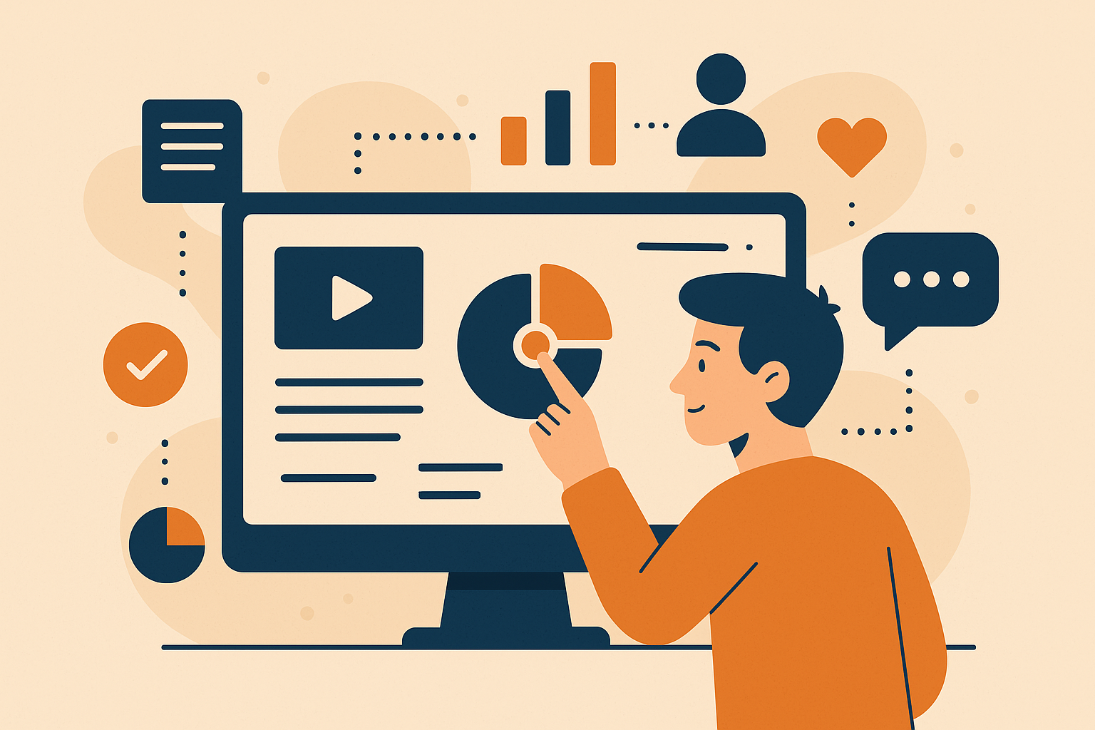 Professional illustration representing Effective Techniques for Engaging B2B Customers with Interactive Content featuring ...