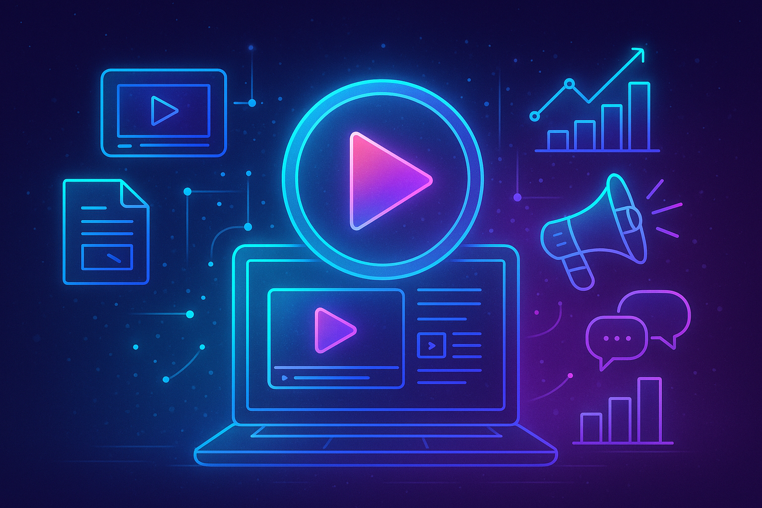 Professional illustration representing Using Video Content to Enhance B2B Marketing Engagement featuring elements related ...