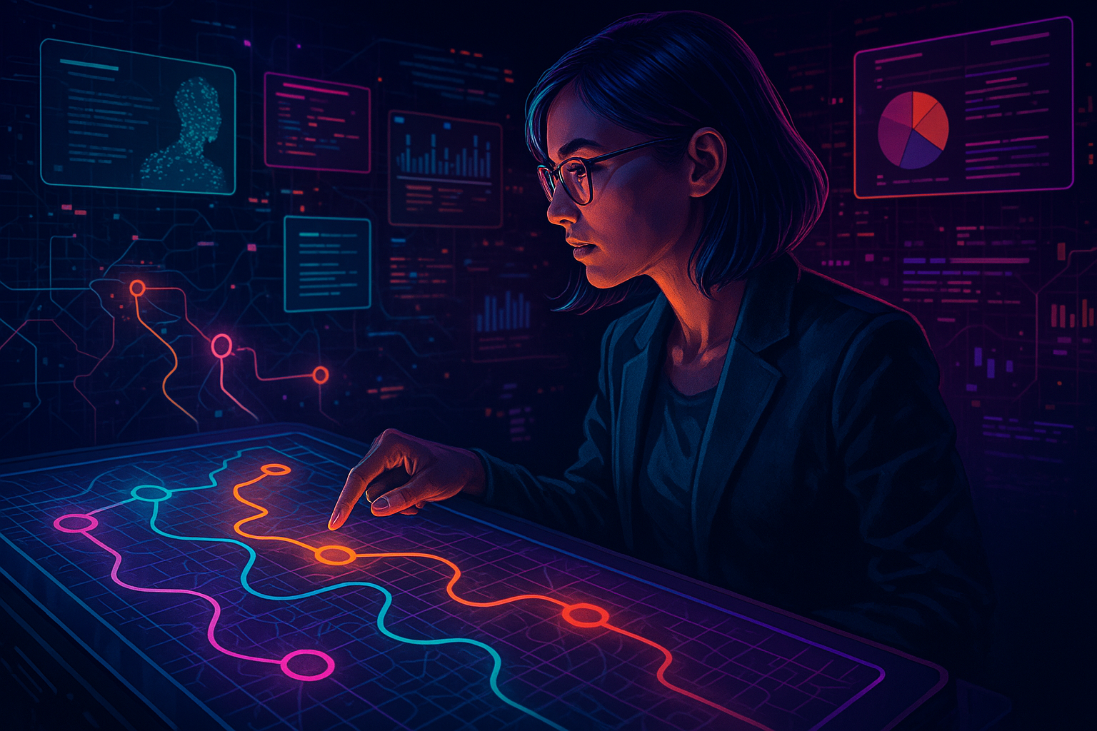 Professional illustration representing How to Utilize Customer Journey Mapping in B2B Marketing featuring elements related...
