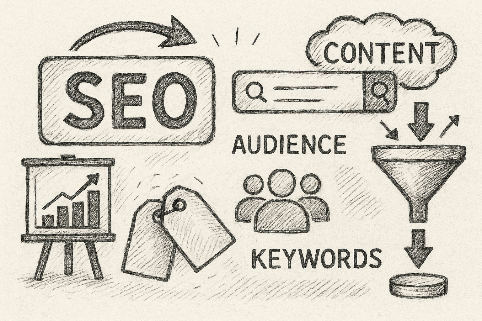 Professional illustration representing How to Leverage SEO for Enhanced B2B Lead Generation featuring elements related to ...