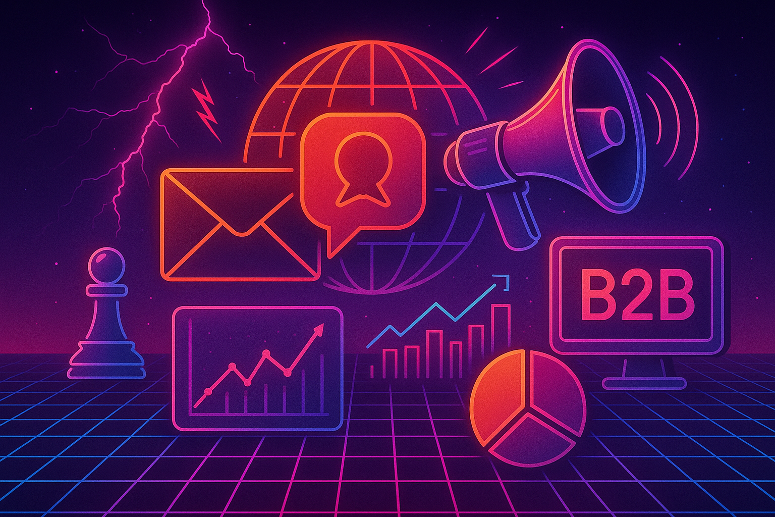Professional illustration representing Creating a B2B Marketing Strategy for Effective Crisis Communication featuring elem...