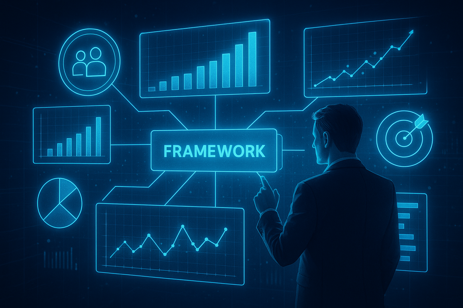 Professional illustration representing How to Create a B2B Marketing Framework for Innovative Strategies featuring element...