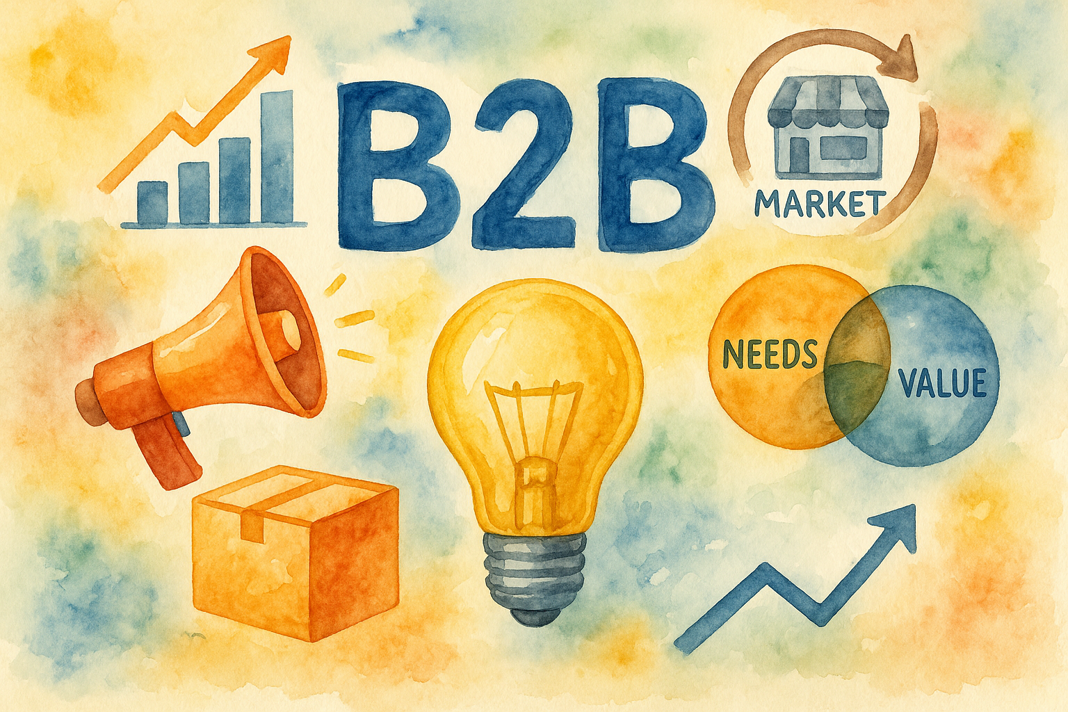 Professional illustration representing How to Create a B2B Marketing Strategy for Product Innovation featuring elements re...