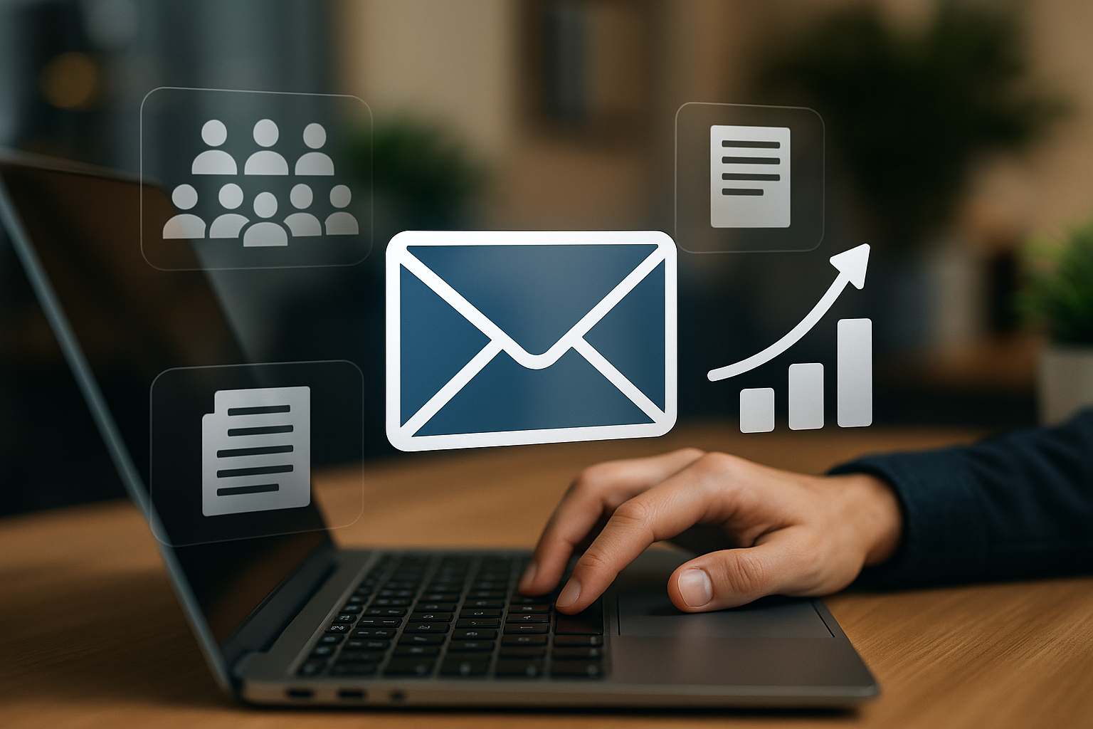 Professional illustration representing Crafting a B2B Email Marketing Campaign That Resonates featuring elements related t...