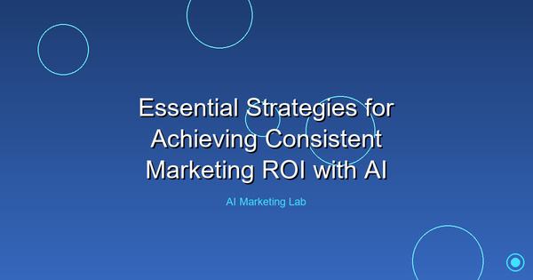 Unlocking Consistent Marketing ROI: Essential AI Strategies