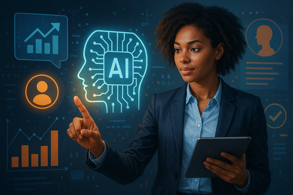 Professional illustration representing Boost Your Brand Recognition Using AI: Essential Strategies featuring elements rela...