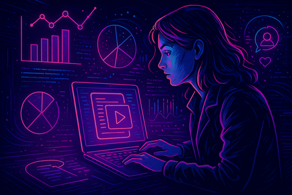 Professional illustration representing Unlock the Power of Predictive Analytics in Content Creation featuring elements rel...