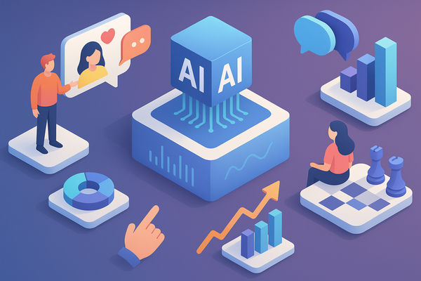 Professional illustration representing Elevate Customer Engagement with These 5 Proven AI Strategies featuring elements re...