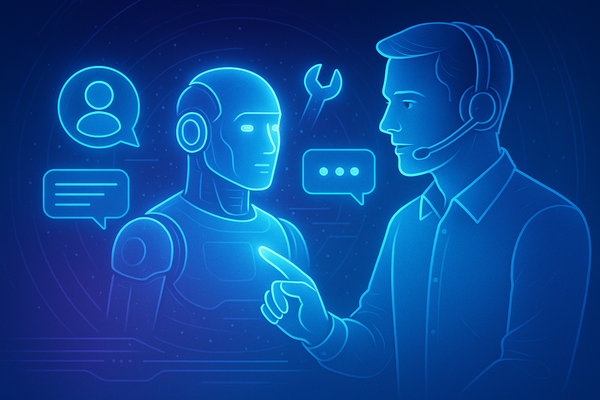 Professional illustration representing Mastering AI Automation for Exceptional Customer Service featuring elements related...
