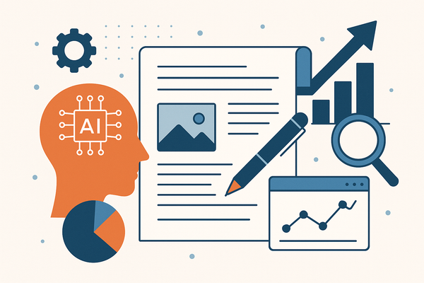 Professional illustration representing How AI-Driven Analysis Boosts Timeless Content Creation featuring elements related ...