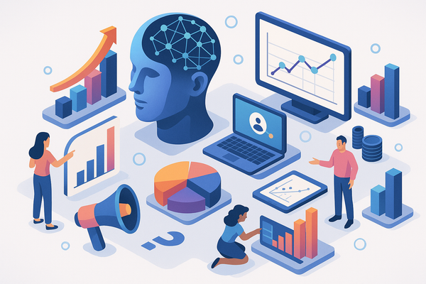 Professional illustration representing Mastering AI-Driven Predictive Analytics for Marketing Success featuring elements r...