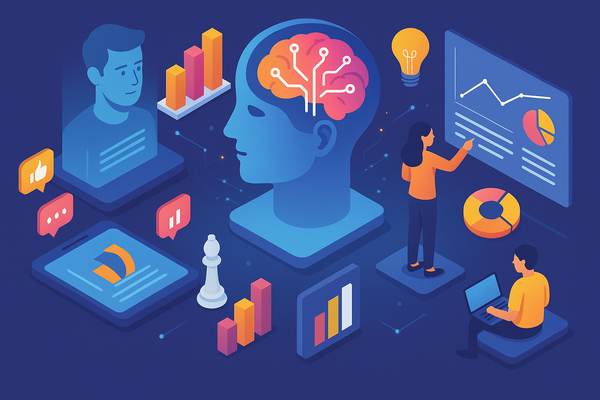 Professional illustration representing How AI Revolutionizes Customer Insight Strategies for Businesses featuring elements...
