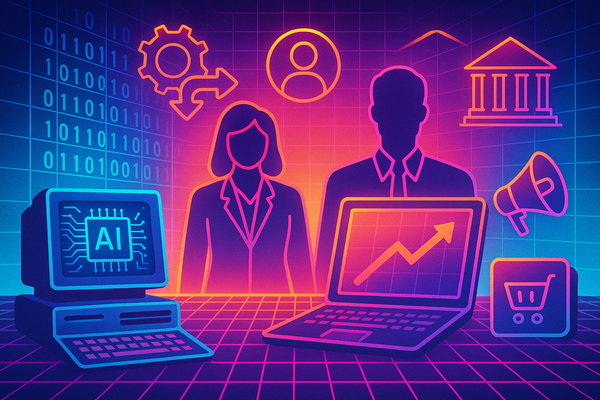 Professional illustration representing Unlock Success: Essential Tips for Integrating AI into Traditional featuring elemen...