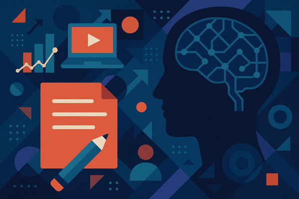 Professional illustration representing Unlock the Power of Deep Learning to Optimize Content Creation featuring elements r...
